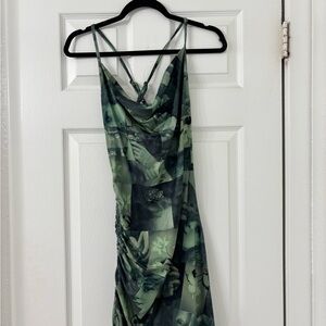 Green Graphic Print Dress